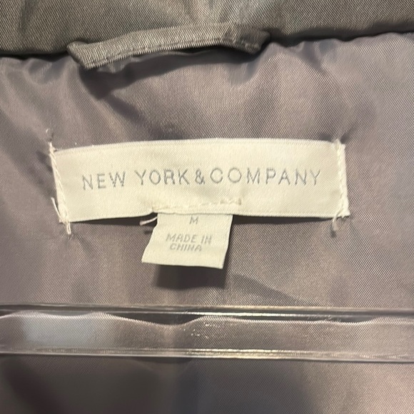 New York & Company Gray Quilted Vest with High Collar - Picture 2 of 5